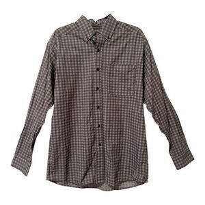 Ariat Mens Long Sleeve Cotton Taupe Button Down Western Shirt Size Medium